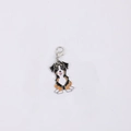 Bernese Mountain Dog enamel keychain charm with silver lobster clasp and cute sitting pose - Small Border Collie (5900759849986)