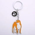 Δημιουργικό μεταλλικό μπρελόκ Shiba Inu με μενταγιόν σμάλτου και μικρό γούρι με πατούσα - Στυλ Αποτύπωμα Πατούσας Akita