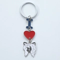 Blue letter I, red heart, and white Chinese Crested Dog metal keychain variant - White Chinese Crested Style (14) / 2.5*3cm 12g 10cm