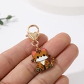 Cute brown striped cat keychain pendant with golden heart clasp for bags - 23mm*16mm*2mm 5g / Fat Brown Cat