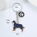 Porte-clés en émail Bouvier Bernois avec breloque patte noire et anneau métallique - Style Saint-Bernard/Bouvier Bernois (Saint-Bernard + Patte)