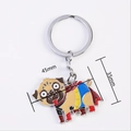 Superhero pug keychain in red cape and blue uniform, zinc alloy charm with 45mm width - Superhero Dog
