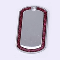Zinc alloy pet identification tag with purple glitter border for dog collar accessory - 50*29mm 11g / Rose Red