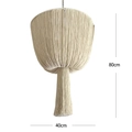 Handwoven Bohemian cotton rope lampshade with long tassels and fringe decoration 40x80cm - Beige 40x80cm (Z365E)