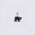Süßer schwarzer Französische Bulldogge Schlüsselanhänger aus Zinklegierung mit Clip - Ganz Schwarze Bulldogge (Karabinerverschluss)