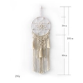 Acchiappasogni bohémien fatto a mano in macramè di cotone bianco crema da parete - Beige / 105*30