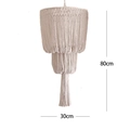Bohemian hand-woven cotton lampshade with triple tassels, 30x80cm dimensions - Beige 30x80cm
