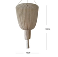 Handwoven macrame lampshade with tassel accents in cream white, size 100cm by 40cm - Beige 40x100cm