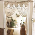 Tenda per porta in macramè boho fatta a mano con motivi a farfalla e frange in cotone - 90x180cm / Stile Farfalla