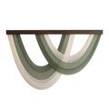 Boho hand-woven wall hanging with sage green cotton ropes on a dark wood rod - 100x70cm / Style B Double Layer Green