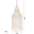 Detail view of handmade boho lampshade with tassels measuring 30cm wide and 80cm high - 30x80cm / Funnel Shape Tassel (z107A)