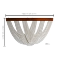 Handmade bohemian wall hanging with white cotton fringe and wooden rod 100x60cm - 100x60cm / Style D Triple Layer Beige