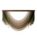 Bohemian woven macrame wall hanging with green gradient fringes and wooden bar - 100x60cm / Style E Gradient Green With Tassel