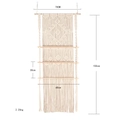 Handgefertigtes 3-stufiges Makramee-Wandregal aus beigem Baumwollseil, 150 cm hoch - Mehrstufiger Stil / Beige