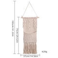Arazzo da parete in macramè bohémien con tasca, decorazione in cotone intrecciata a mano - Grande / Beige