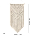 Handmade Bohemian Macramé Wall Hanging in cream cotton with wooden pole 45x90cm size - Standard Spec / Beige