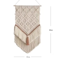 Dettaglio di un arazzo in macramé boho con dimensioni 45x80cm e nappa rosa - Stile Con Nappa Bohemienne / Beige