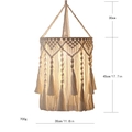 Handmade bohemian macrame lampshade with tassel fringe and geometric woven patterns - 30x45cm / Geometric Mesh Tassel (z336A)