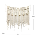 Handgefertigter Makramee Wandbehang Boho-Stil 80x90cm Baumwolle mit Fransen - Beige / 80*90cm
