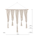Decorazione da parete boho tessuta a mano da 100cm con frange e barra in legno - Beige / 100x100cm
