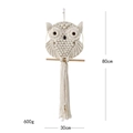 Handcrafted owl macrame wall hanging in beige cotton rope boho home decoration - Beige / Large