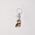 Zinc alloy Yorkshire Terrier enamel keychain with I Love Dogs round pendant - New Schnauzer with Heart