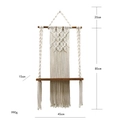 Mensola da parete boho in macramè intrecciato a mano con base in legno e nappe - 45*85cm / Stile B
