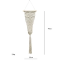 Detailed view of handmade macramé wall hanging dimensions showing 90cm height and 30cm width - Style B / Beige