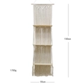 Mensola a muro in macramè a 3 livelli intrecciata a mano in cotone bianco sporco - 55*150 / Beige