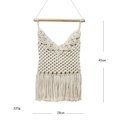 Dettaglio dimensioni 45x28cm di questo arazzo bohémien in cotone intrecciato a mano - 28*45cm / Beige