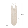 Handmade cream white woven cotton rope wall hanging with dimensions 15x80cm - Off White / Style C