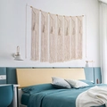 Arazzo da parete in corda di cotone fatto a mano con nappe e perline stile bohémien - Stile z075 / 95x75cm