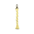 Portachiavi in macramè fatto a mano in corda di cotone beige con chiusura in metallo - 2*19cm / Giallo chiaro