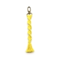 Portachiavi in cotone intrecciato giallo brillante con moschettone in bronzo - 2*19cm / Giallo
