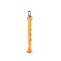 Handgewebter orangefarbener Baumwollseil-Schlüsselanhänger mit bronzener Metallschließe - 2*19cm / Orange