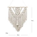 Arazzo in macramé fatto a mano con nappe geometriche e asta di legno, 50x70cm - 55*70cm / Beige