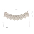Tapiz bohemio de algodón tejido blanco roto con flecos y diseño de borde zigzag - Macramé Blanco Roto Grande de Dientes de Sierra (Estilo z234)