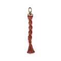 Handgefertigter ziegelroter Schlüsselanhänger aus Baumwollseil mit Spiralwebung - 2*19cm / Braun