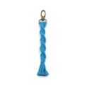 Handgefertigter blauer Macrame-Schlüsselanhänger aus Baumwolle mit Bronze-Verschluss - 2*19cm / Blau
