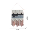 Handmade boho macrame wall hanging in cream, grey and blue with tassels 70x105cm - Style C (70*105cm)