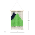 Arazzo da parete intrecciato a mano in cotone crema con motivo montano blu-verde - 30*40cm / Stile Collina B