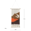 Arazzo da parete in macramé con blocchi di colore geometrici e palo di legno - 35*70cm / Blu Luna