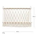 Handmade bohemian cotton rope woven wall tapestry with tassels, 100cm wide and 60cm high - Large / Off White
