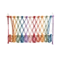 Handmade rainbow gradient macrame wall hanging with wooden poles and fringe tassels - Large / Gradient Multicolor