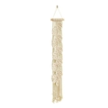 Arazzo macramè fatto a mano con foglie intrecciate e frange in bianco crema - Beige