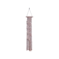 Decorazione da parete in macramè rosa fatto a mano con frange e asta in legno - Stile Foglia Media / rosa acceso