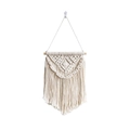 Handmade bohemian wall hanging tapestry with natural cotton rope and geometric diamond patterns - 25*40cm / Beige (Style B)