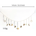 Goldene Mondphasen-Wanddekoration mit 13 Anhängern für Zuhause, Gesamtlänge 141 cm - Metall Mond Stil A