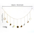 Goldene Mondphasen Wanddekoration 126cm Kette mit neun himmlischen Anhängern - Metall Mond Stil B