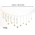 Nordischer goldener Sternen-Wandbehang mit 125cm langer Kette und Stern-Anhängern aus Metall - Holz Stern Stil